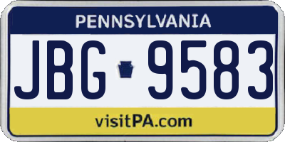 PA license plate JBG9583