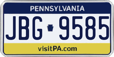 PA license plate JBG9585