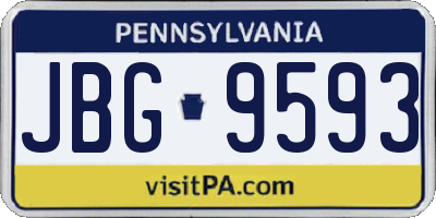PA license plate JBG9593