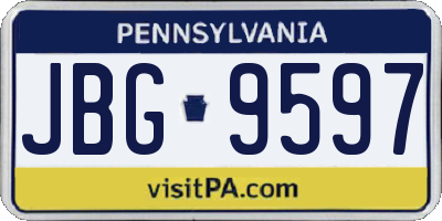 PA license plate JBG9597
