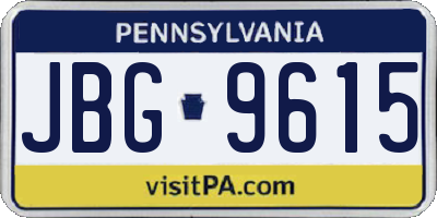 PA license plate JBG9615