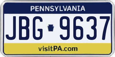 PA license plate JBG9637
