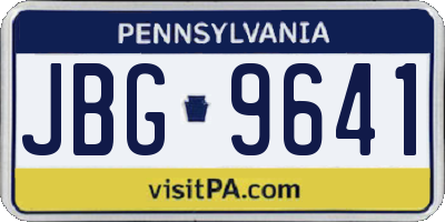 PA license plate JBG9641