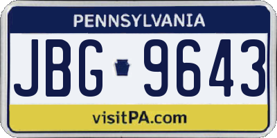 PA license plate JBG9643