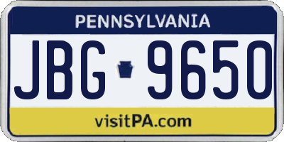 PA license plate JBG9650