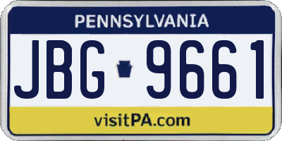 PA license plate JBG9661