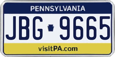 PA license plate JBG9665