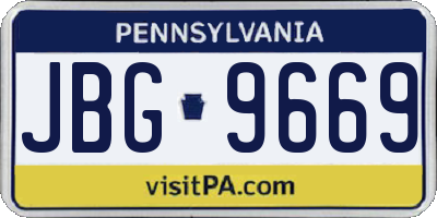 PA license plate JBG9669