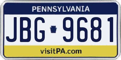 PA license plate JBG9681