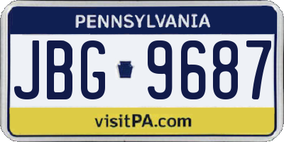 PA license plate JBG9687