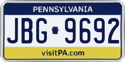 PA license plate JBG9692