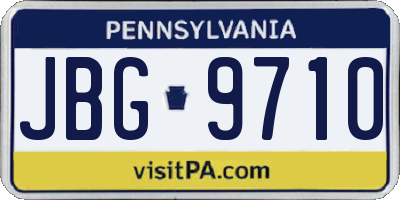 PA license plate JBG9710