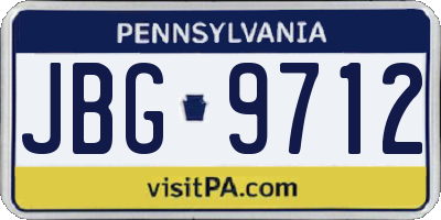 PA license plate JBG9712