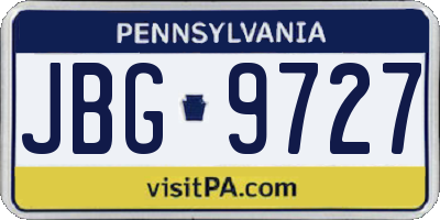 PA license plate JBG9727