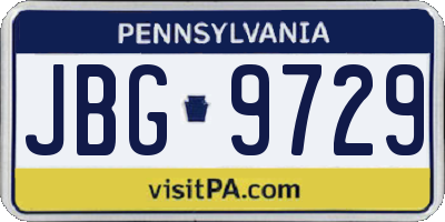 PA license plate JBG9729