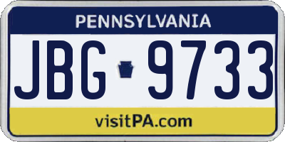 PA license plate JBG9733