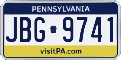 PA license plate JBG9741