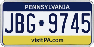 PA license plate JBG9745