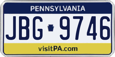 PA license plate JBG9746