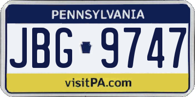 PA license plate JBG9747