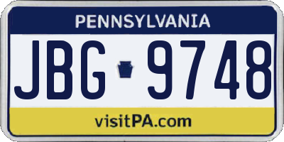 PA license plate JBG9748