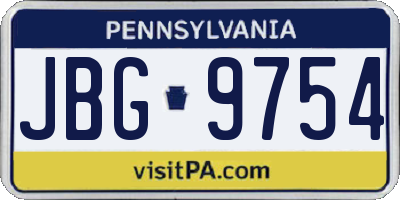 PA license plate JBG9754
