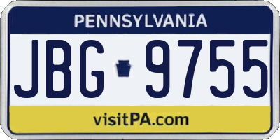 PA license plate JBG9755