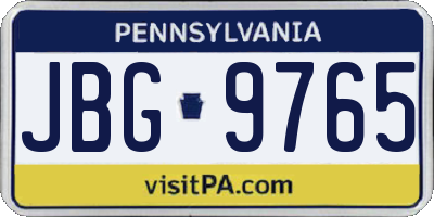 PA license plate JBG9765