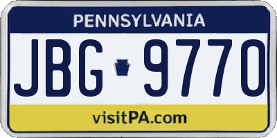 PA license plate JBG9770
