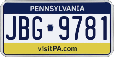PA license plate JBG9781