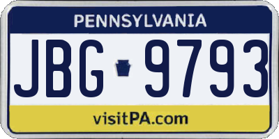 PA license plate JBG9793