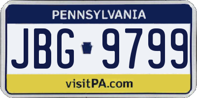 PA license plate JBG9799
