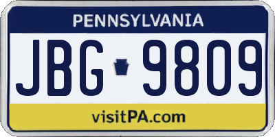 PA license plate JBG9809