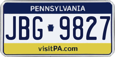 PA license plate JBG9827