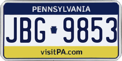 PA license plate JBG9853