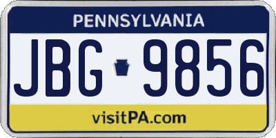 PA license plate JBG9856