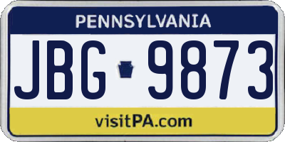 PA license plate JBG9873