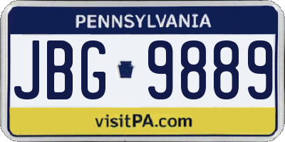 PA license plate JBG9889
