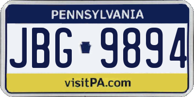 PA license plate JBG9894