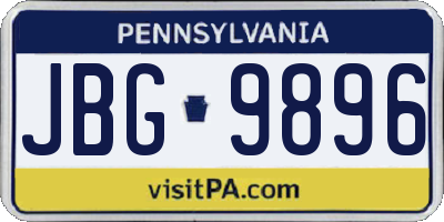 PA license plate JBG9896