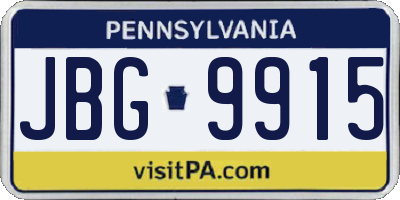 PA license plate JBG9915