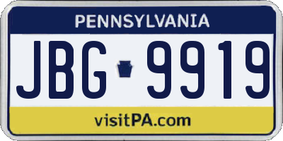 PA license plate JBG9919
