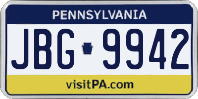 PA license plate JBG9942