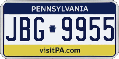 PA license plate JBG9955