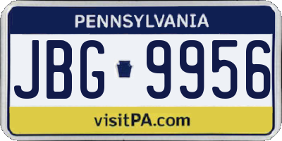 PA license plate JBG9956