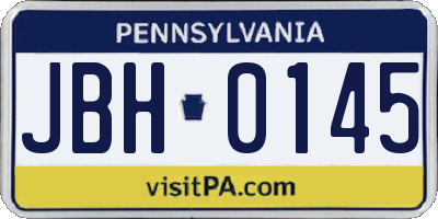 PA license plate JBH0145