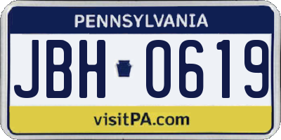 PA license plate JBH0619