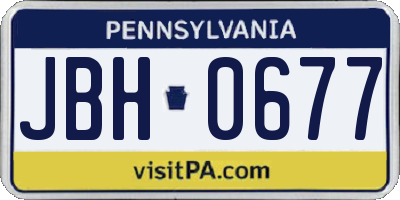 PA license plate JBH0677