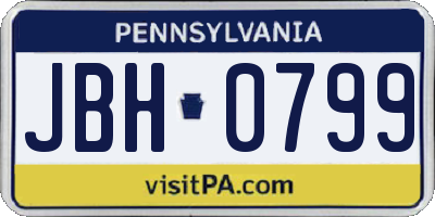 PA license plate JBH0799