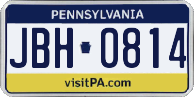 PA license plate JBH0814